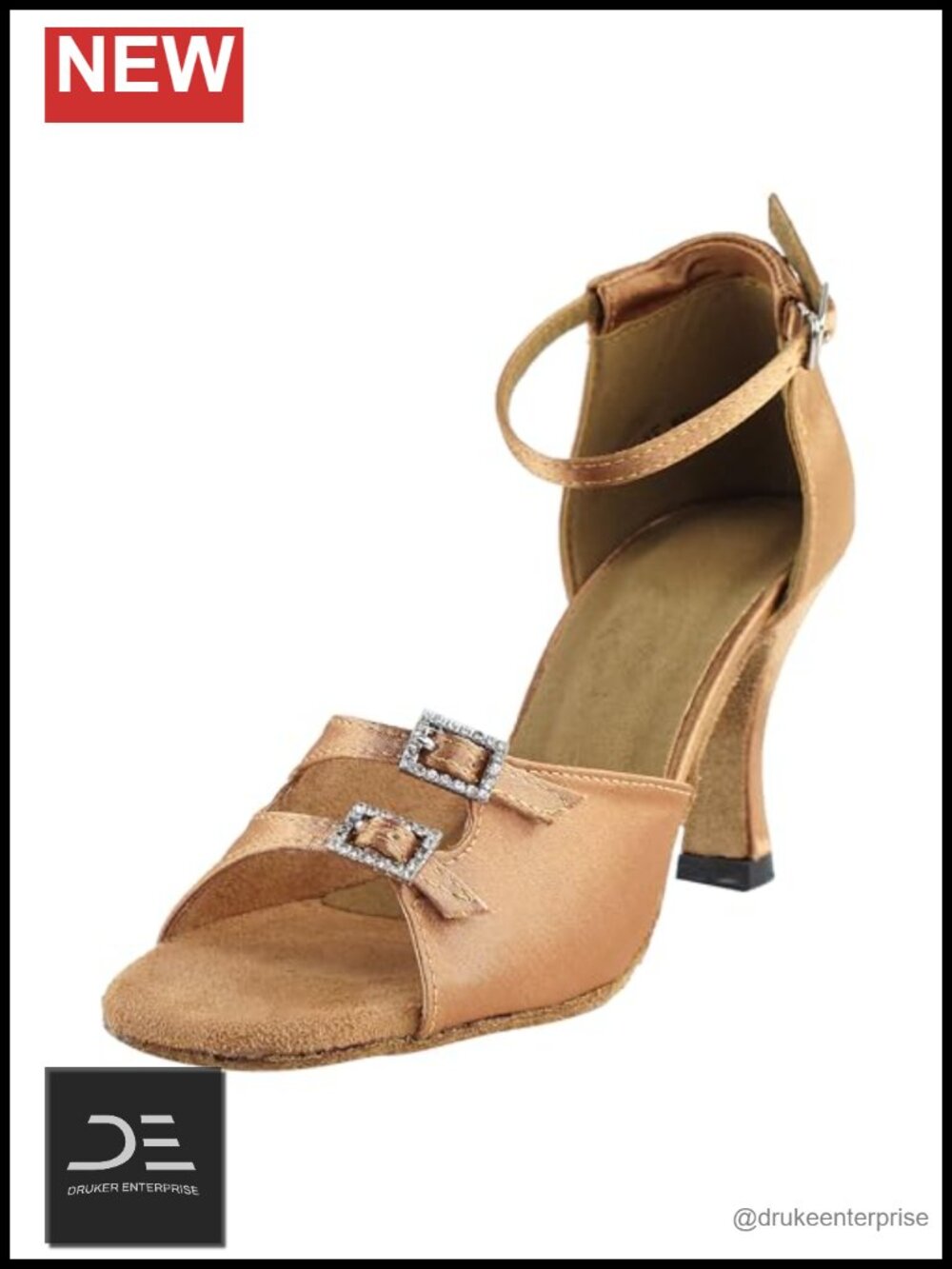 Women's 3-Inch Heel Ballroom Latin Salsa Tango Dance Shoes Split Sole Suede